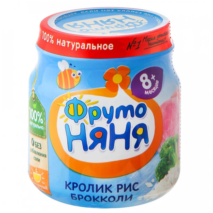 Пюре Фруто Няня кролик рис и брокколи 100 мл