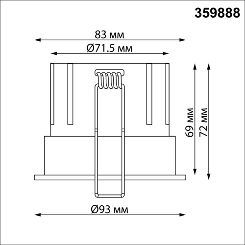 Встраиваемый светодиодный светильник Novotech 359888 NT 15Вт 3000/4000/6000К 100-265В IP20 WIR