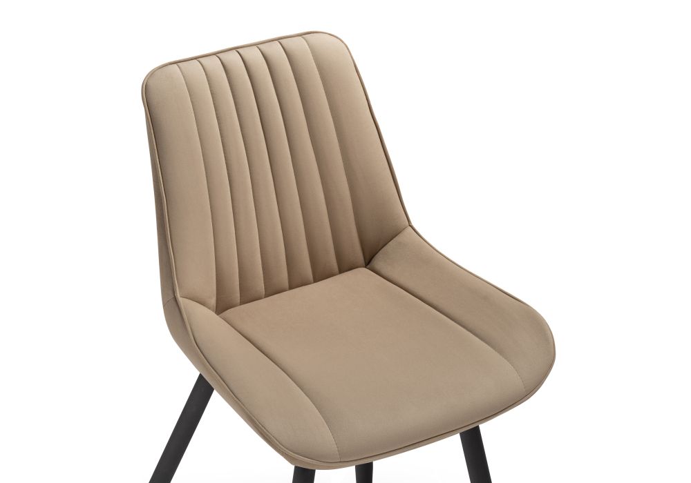 Стул на металлокаркасе Седа крутящийся велюр бежевый / черный