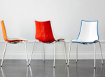 Стул пластиковый Scab Design Zebra Bicolore 4 legs, белый, синий