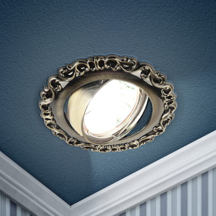 Светильник встраиваемый ЭРА KL59 А SB под лампу MR16 GU5.3 поворотный бронза