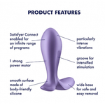 Анальный виброплаг Satisfyer Intensity Plug фиолетовый (Connect App)