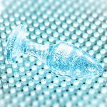 Голубая акриловая анальная втулка 8см ToyFa Basic 881305-14