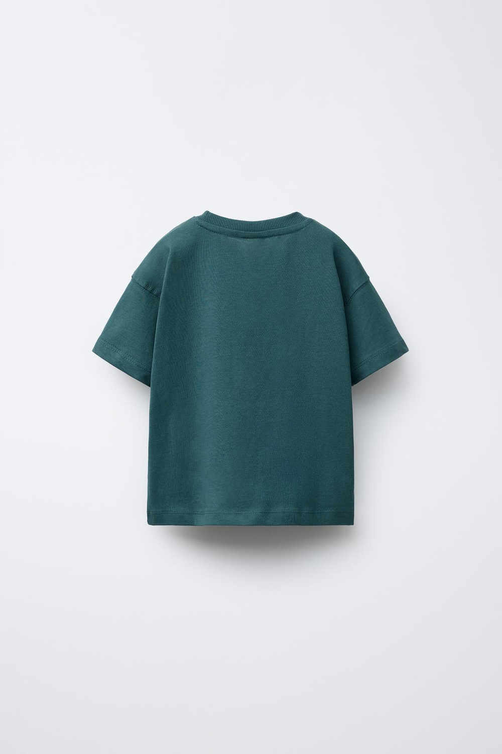 ZARA ФУТБОЛКА С ВЫШИВКОЙ «ЖИВОТНЫЕ», ЗЕЛЕНОВАТО-СИНИЙ