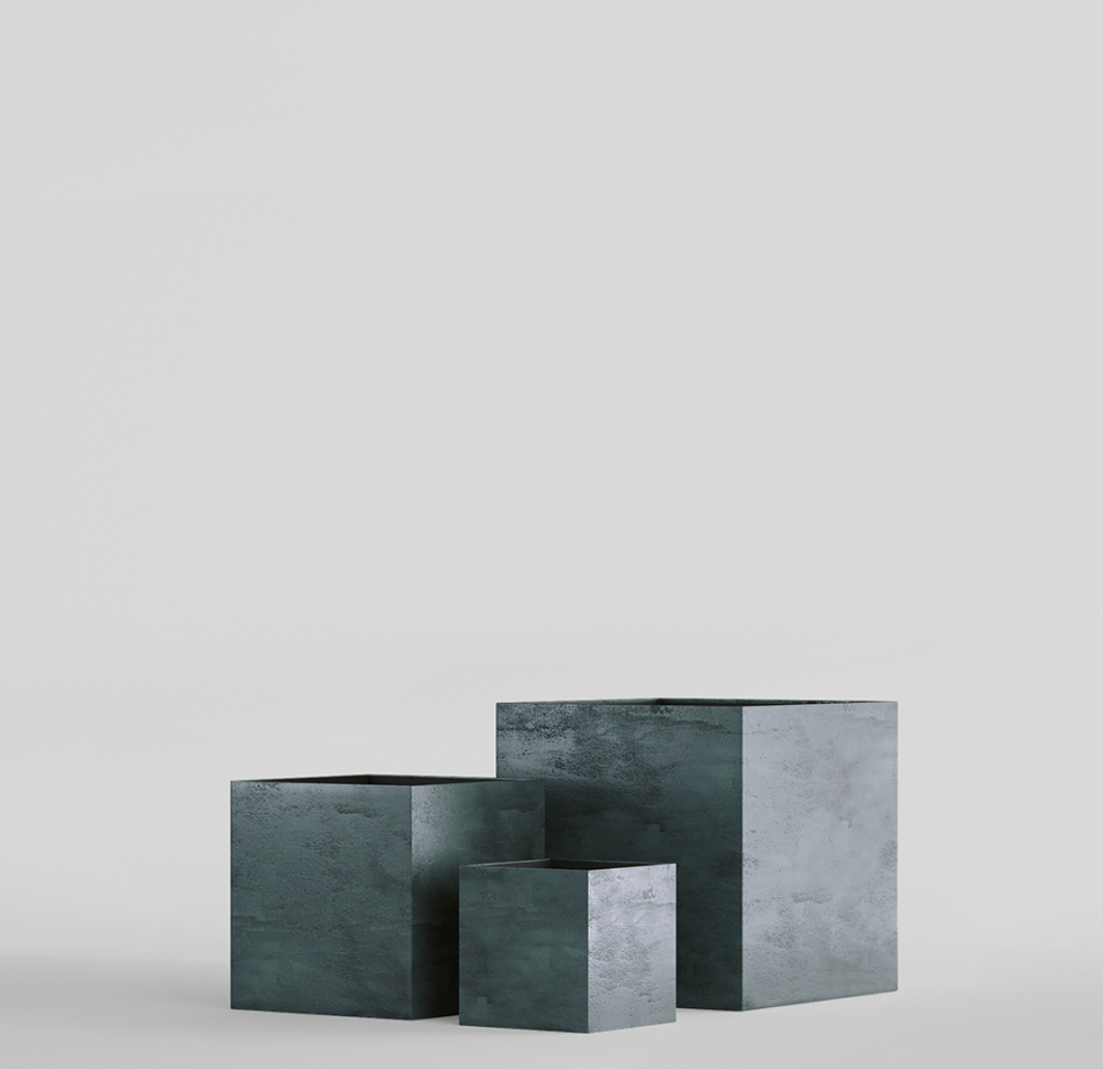 Кашпо, коллекция Concrete (Midnight), форма CUBE