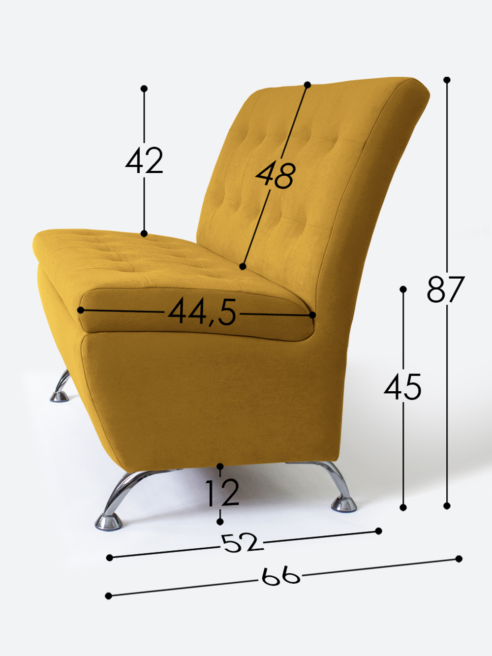 Диван прямой "Форма" с декоративной прошивкой