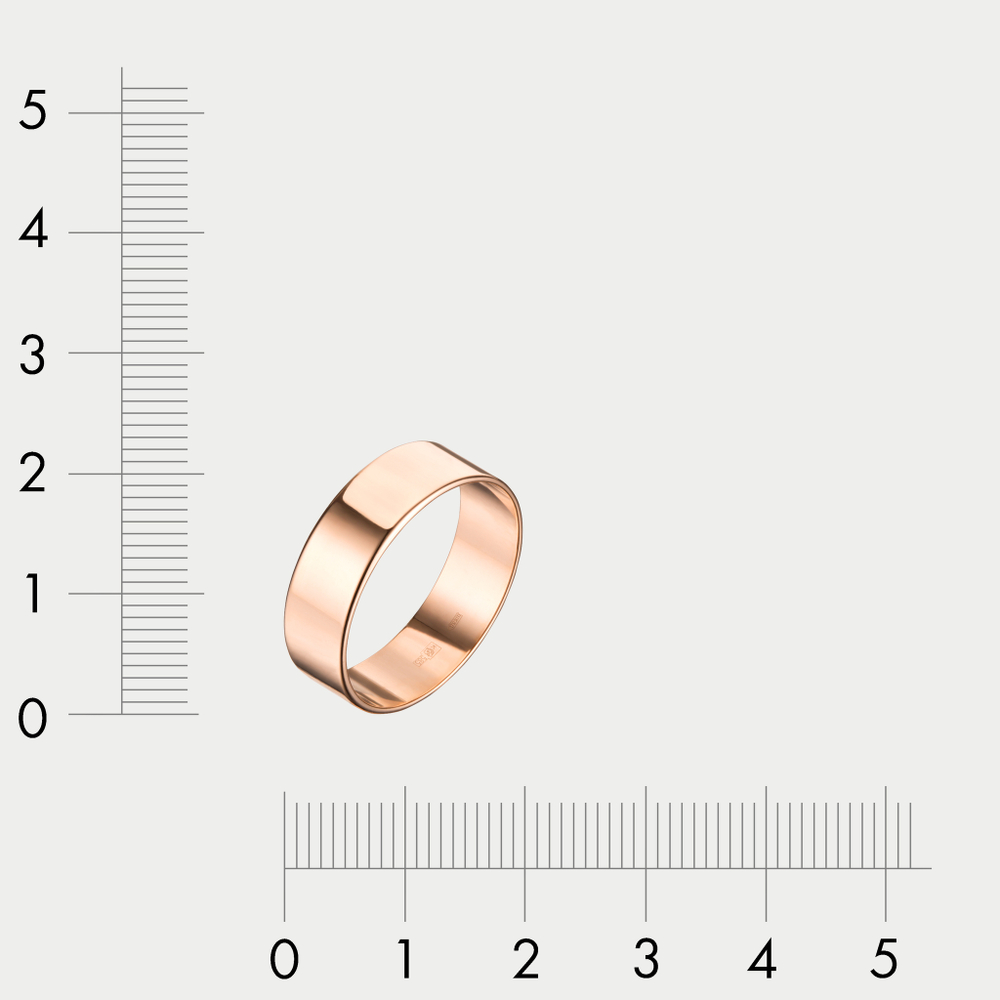 Кольцо обручальное из розового золота 585 пробы без вставок (арт. 226000)