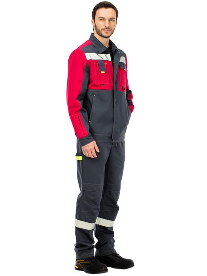 Костюм "Таль" брюки (серый/красный)