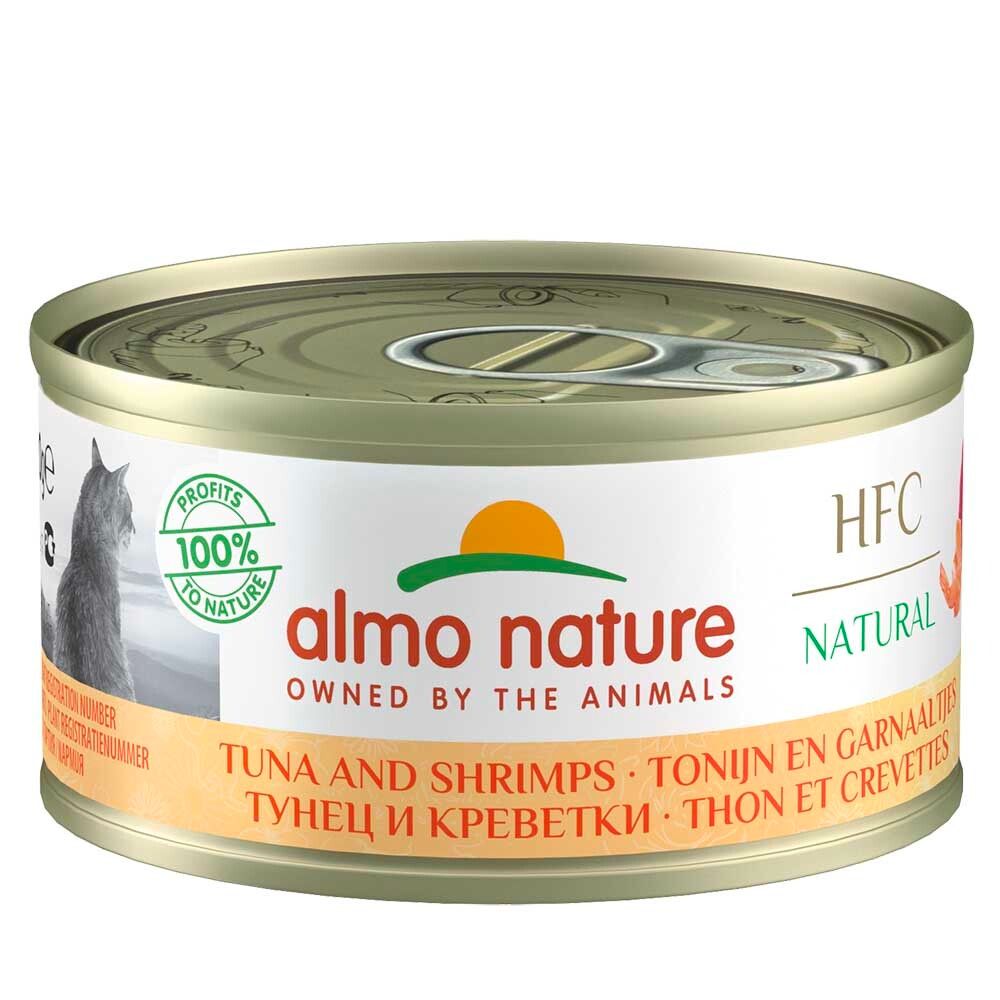 Almo Nature консервы для кошек &quot;HFC Natural&quot; с тунцом и креветками (75% рыбы) 70 г банка