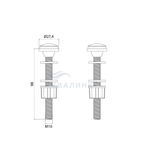 Комплект крепежа бачка к унитазу IDDIS M10x98 пластик (комплект 2 шт.)