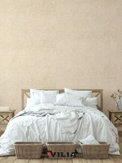 Обои виниловые на флизелине Текстиль мешковина светло-бежевая 1,06, для кухни (VILIA, 1960-61)
