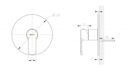 Смеситель встраиваемый в стену Bravat New Moon (1-функц)