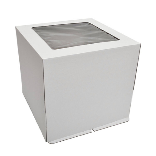 Коробка для торта с окном гофрокартон 320*320*350 мм (белая)