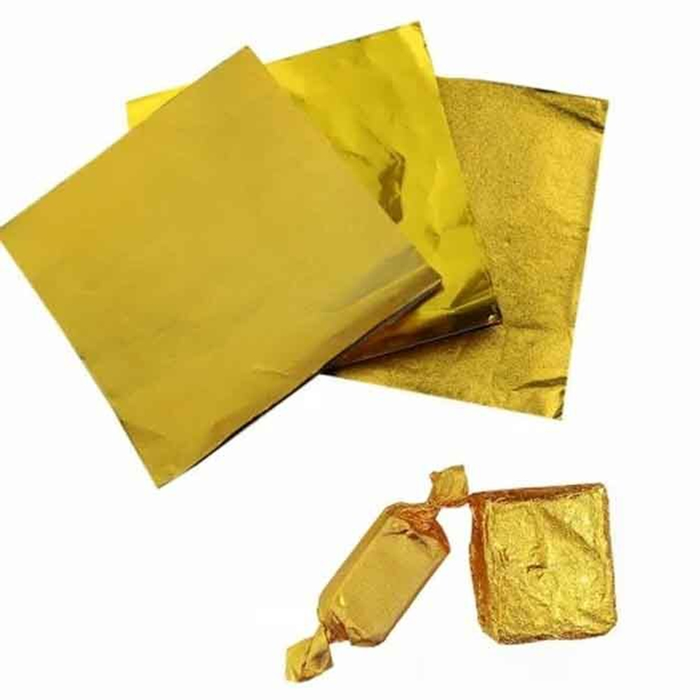 Фольга для конфет 10*10см 100шт., золотая