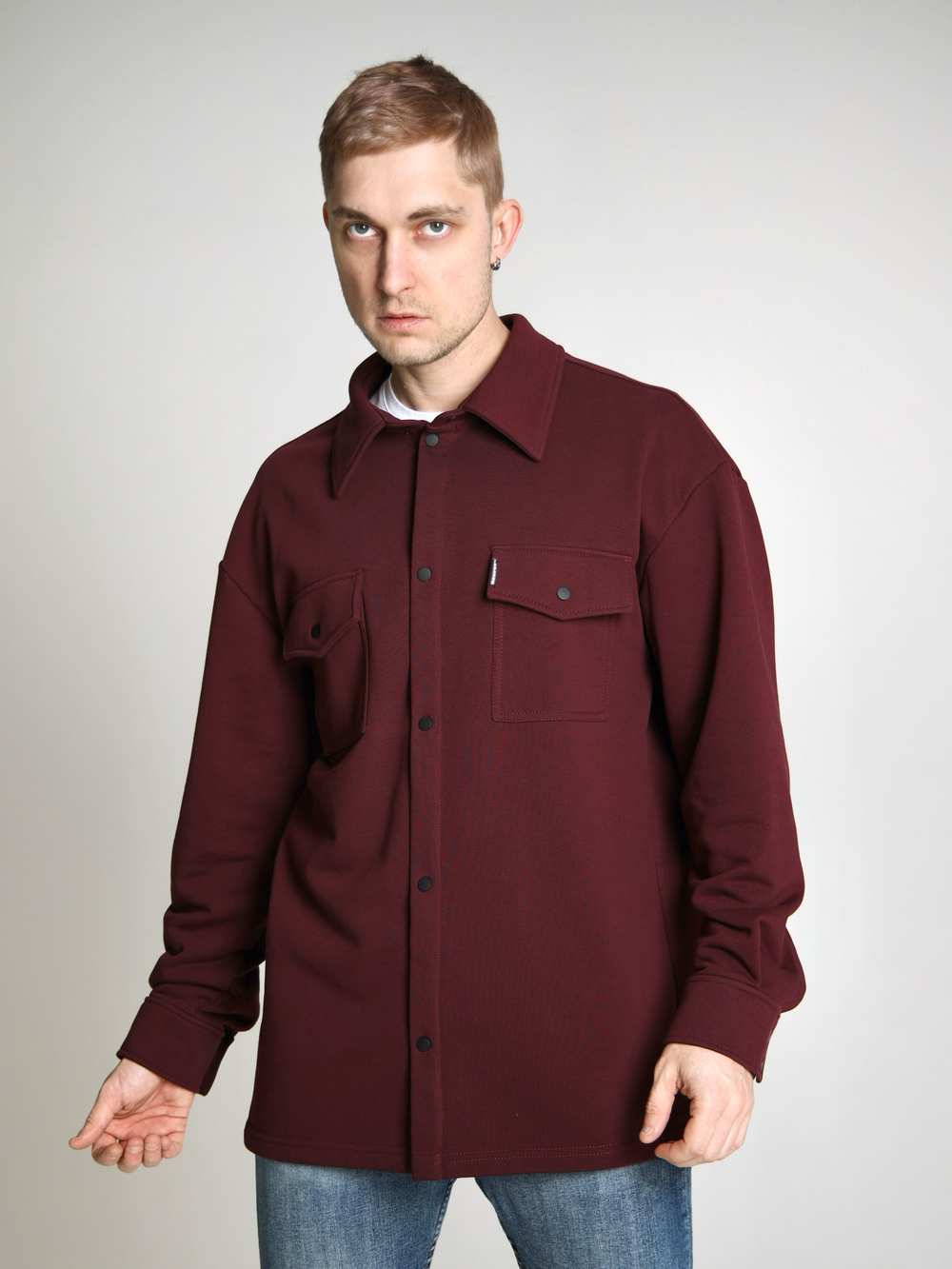 Рубашка трикотажная Город Горький бордо бордовая красная