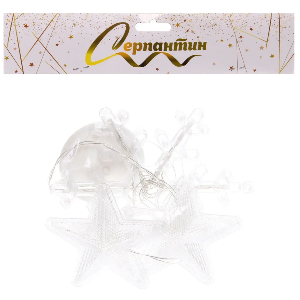 Фигура светодиодная «Снежинка» 16.5*17.5 см (батарейки 3 ААА), 1 реж, Теплый белый