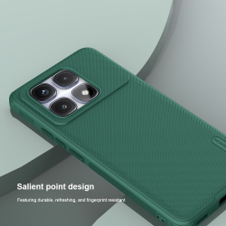 Усиленный чехол зеленого цвета (Dark Green) от Nillkin для Xiaomi Redmi K70 Ultra, серия Super Frosted Shield Pro