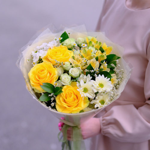 Купить Букет #467 с лимонными розами