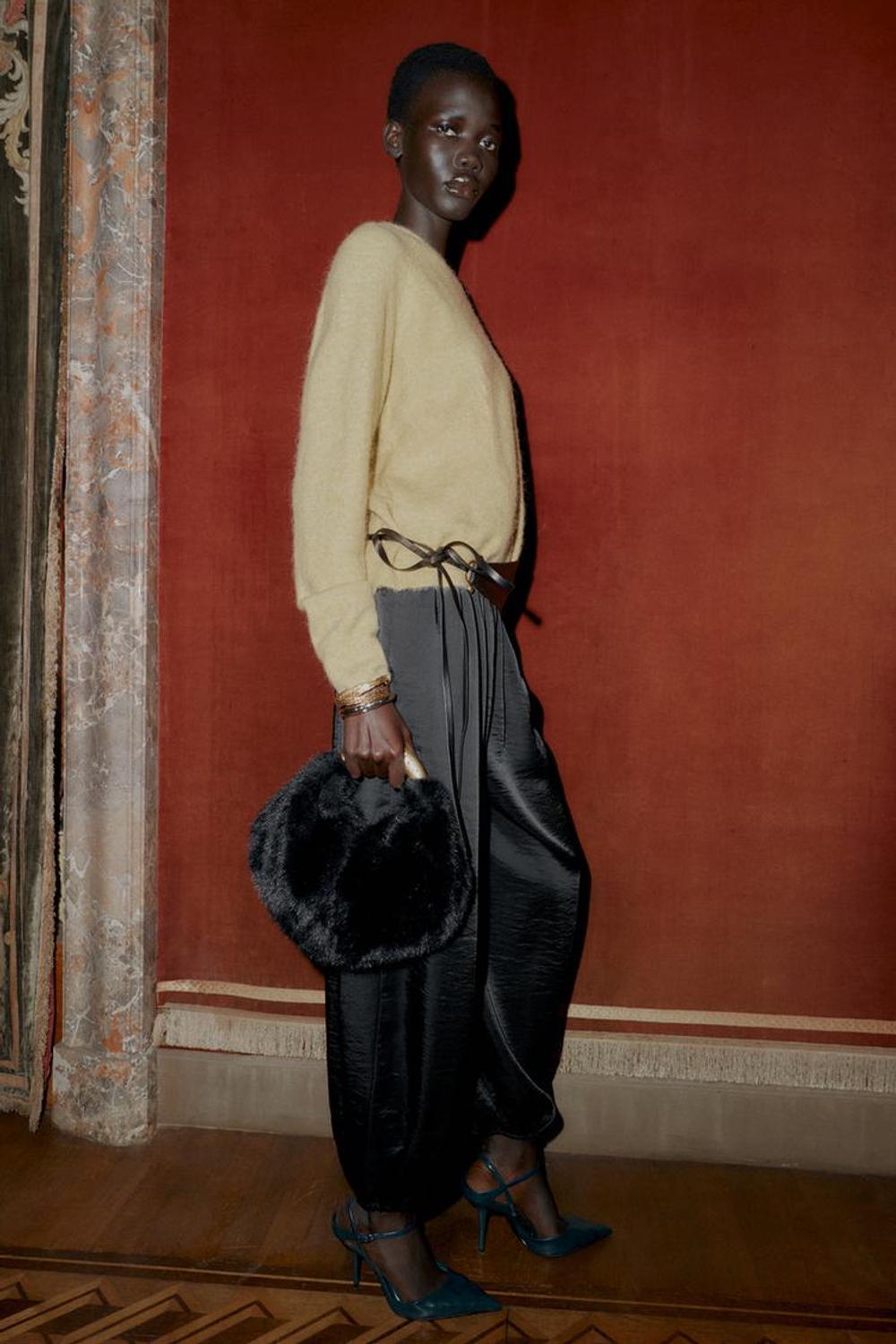 ZARA СВИТЕР ИЗ ШЕРСТИ И АЛЬПАКИ, СВЕТЛО-ЗЕЛЕНЫЙ