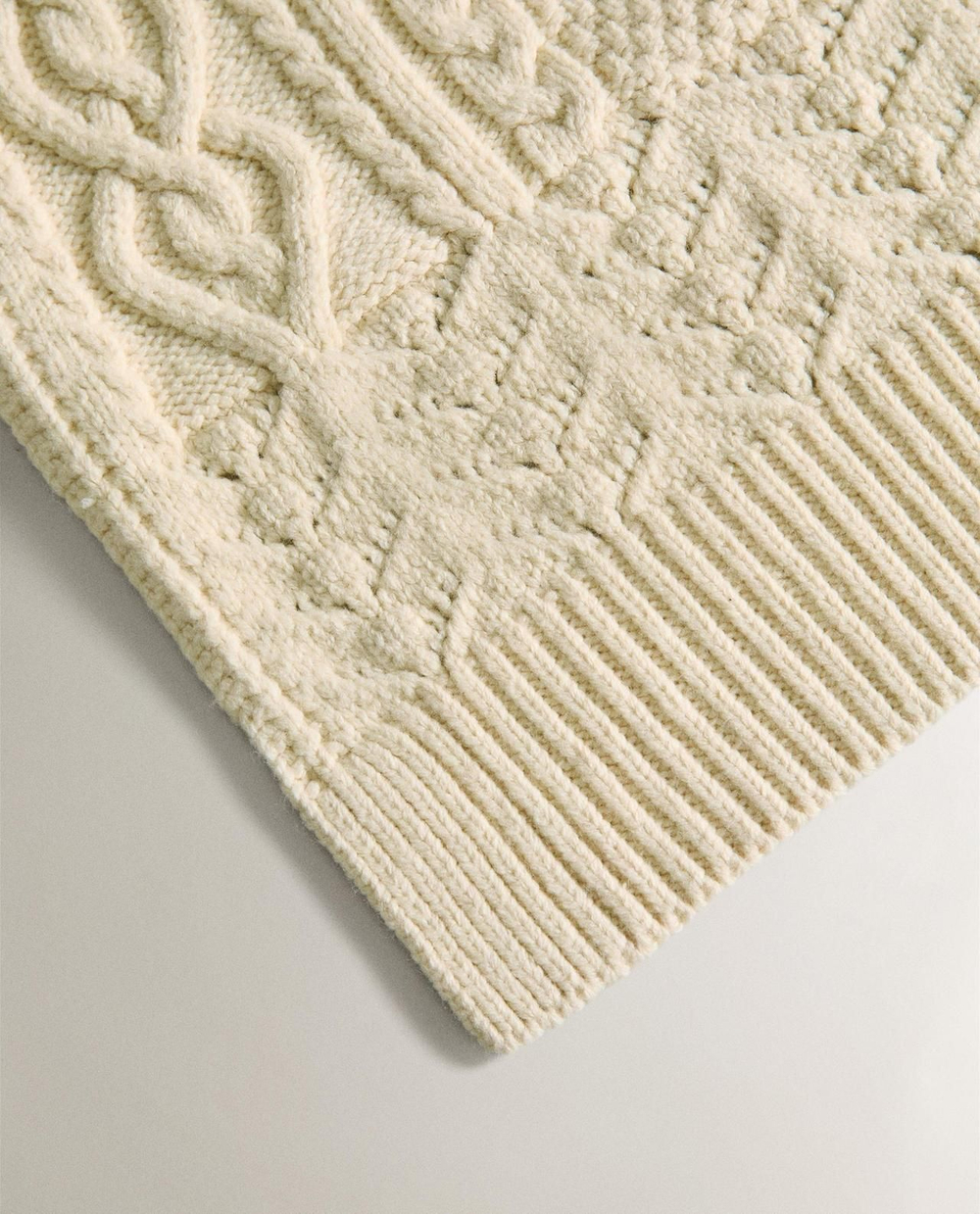 Zara Home - Шерстяной плед, экрю, 140x190 см