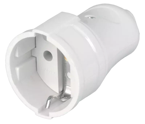 ИЭК Розетка разборная РПп10-01-Ст прямая с з/к 16А белая ERP10-16-01-K01