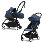 Коляска Stokke YOYO3 Newborn Pack рама чёрная Black 2 в 1 Air France Blue