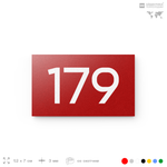 Номер на дверь 179, табличка на дверь для офиса, квартиры, кабинета, аудитории, склада, красная 120х70 мм, Айдентика Технолоджи