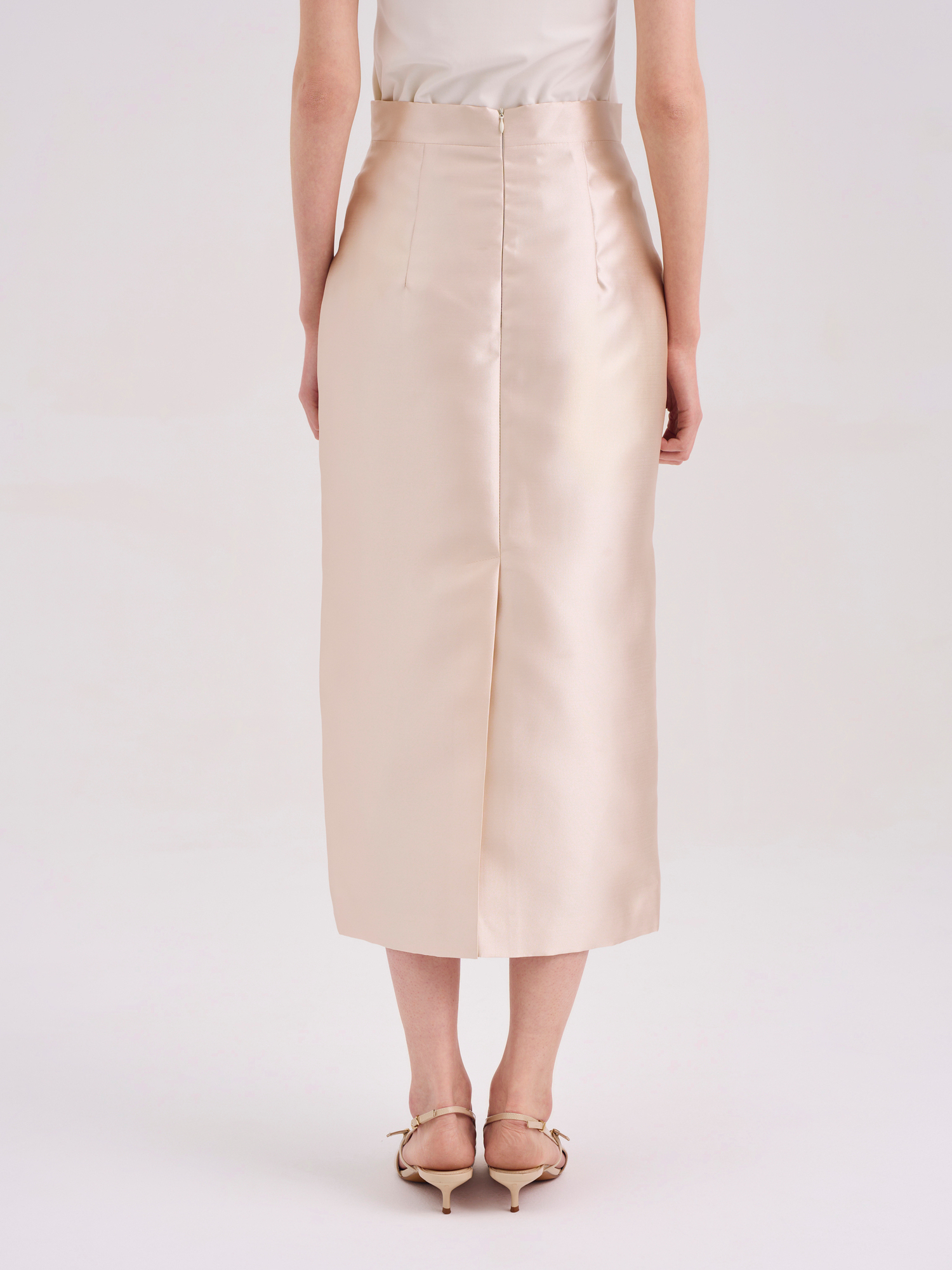 Юбка базовая из тафты бежевая