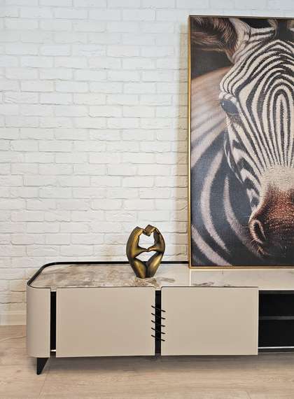 Тумба под ТВ 4190, 200х41 см, керамика Calacatta Borghini