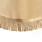 Шторы спального места с ламбрекеном и прихватами "Кисти" в кабину Volvo, Scania, MAN, DAF, Merc, Камаз, Sitrak, Shacman, Foton, FAW. Высота 1,5м, ширина одной стороны - 1,15м. Блэкаут, велюр. Бежевый цвет с бежевой бахромой и коричневыми кистями