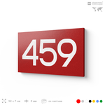 Номер на дверь 459, табличка на дверь для офиса, квартиры, кабинета, аудитории, склада, красная 120х70 мм, Айдентика Технолоджи