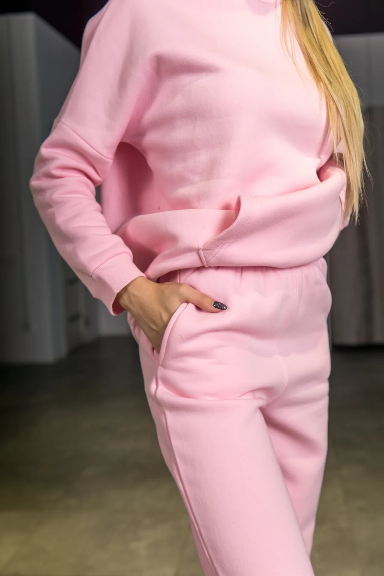 Cпортивный теплый костюм розовый Nadya недорого