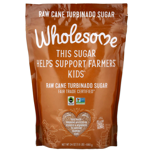 Wholesome Sweeteners, натуральный тростниковый сахар-сырец, турбинадо, 680 г (1,5 фунта/24 унции)