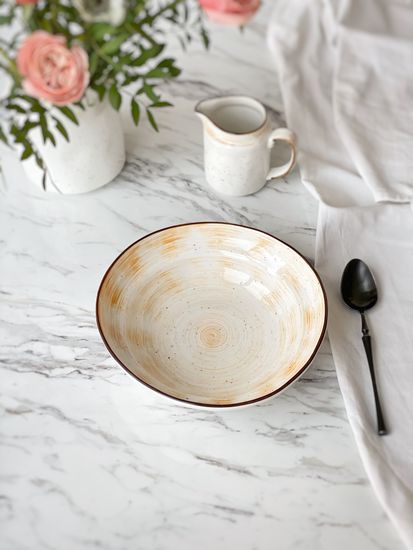 Салатник Latte 1,2 л, 22 см, ручная работа, фарфор