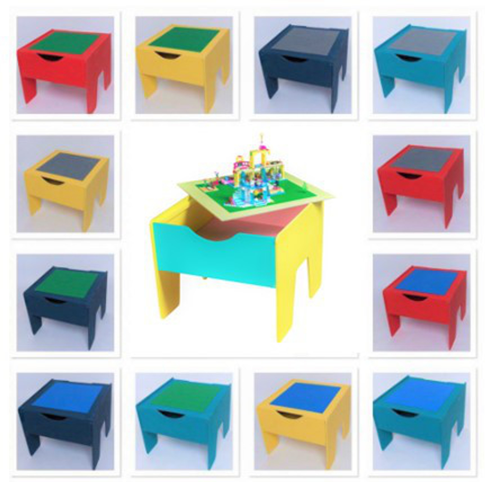 Лего-стол Кубик со съемной двусторонней крышкой и отсеком для хранения деталей