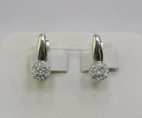 Серьги из золота с фианитами