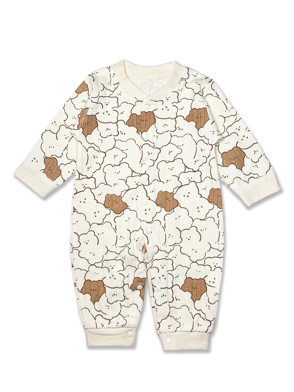 Комбинезон на кнопках Контурные Мишки в рубчик