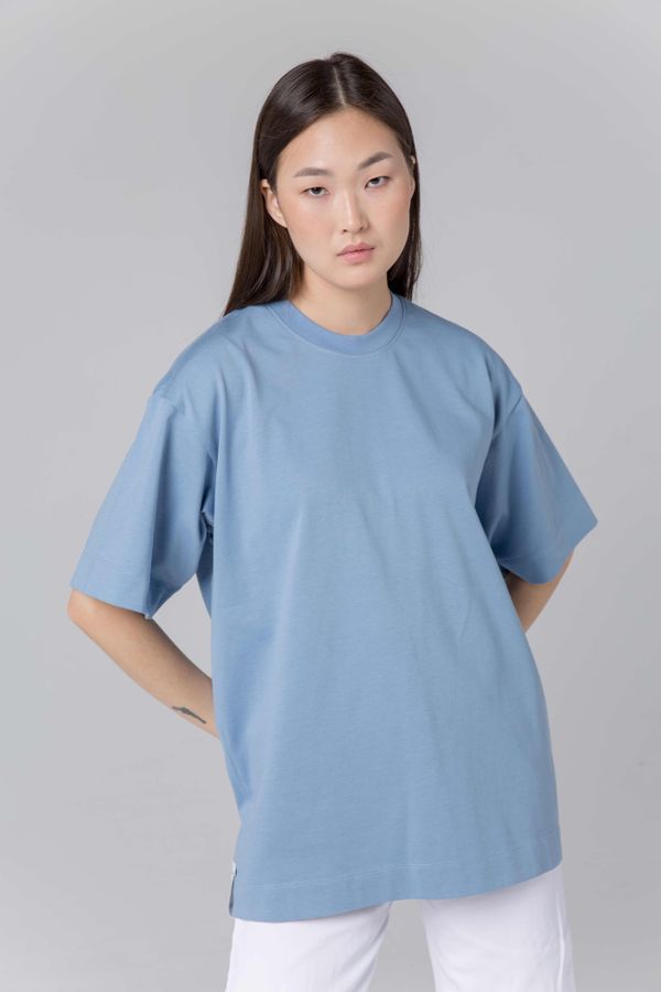 Футболка Женская Серо-Голубая - фото 1