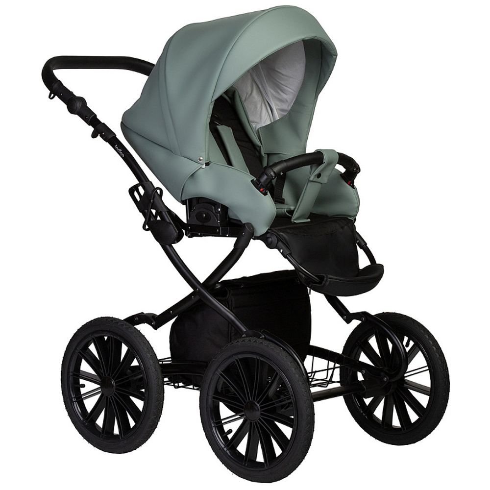 Детская коляска Indigo Mio Eco Plus 14 3 в 1 с автокреслом Avionaut Cosmo 03 шалфей кожа