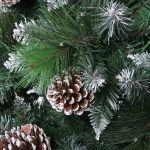 Ёлка «Сияющая красавица» 210 см, ПВХ+леска, шишки, иней, 410 ламп LED, Теплый белый (1367 веток) (SZL2000-210)