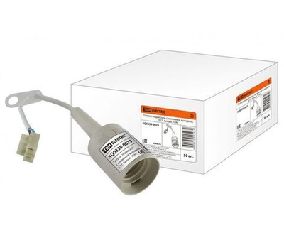 Патрон подвесной с клеммной колодкой, Е27, белый, TDM SQ0335-0023