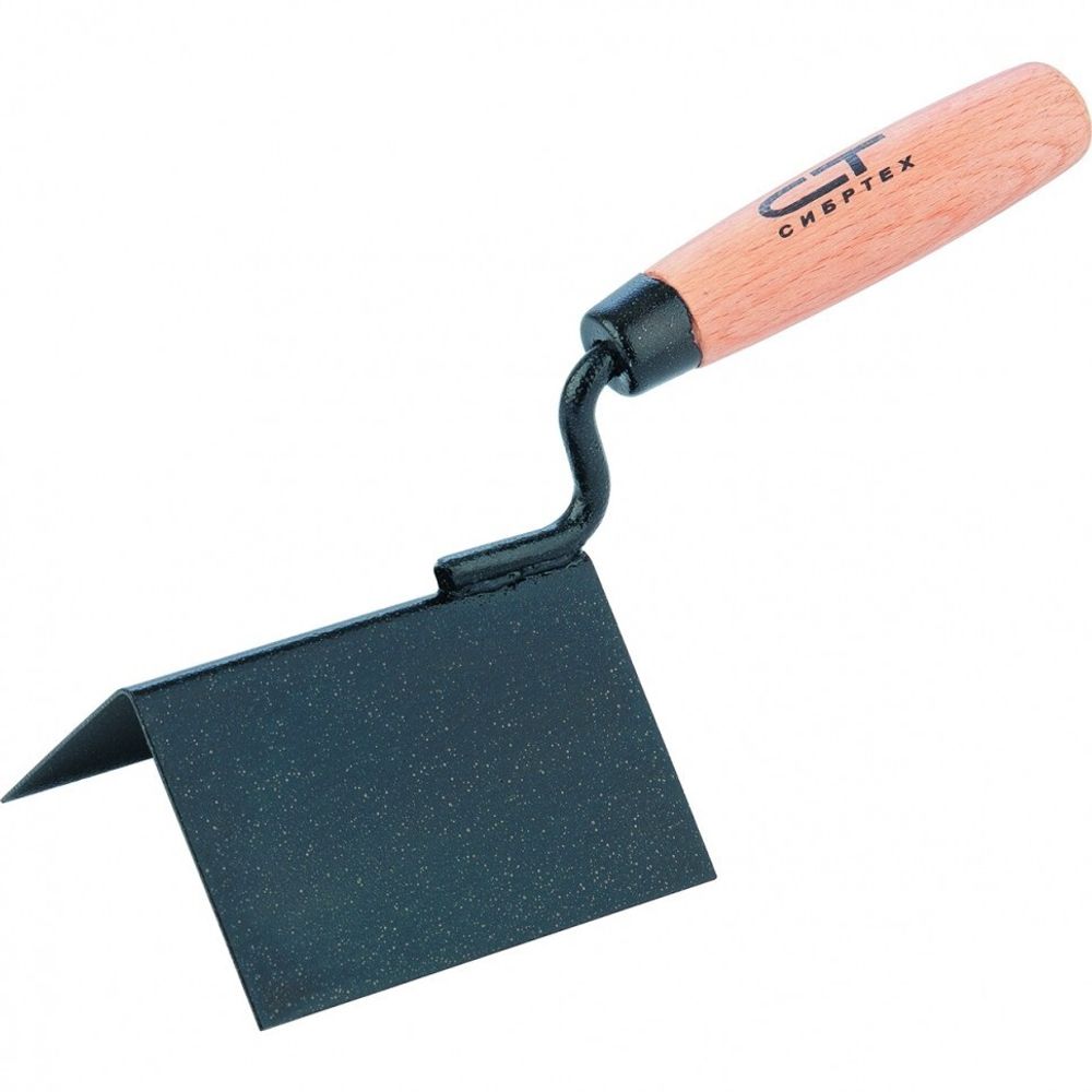 86313 Кельма угловая, 110х75х75мм, стальная, для внешних углов, буковая ручка Сибртех