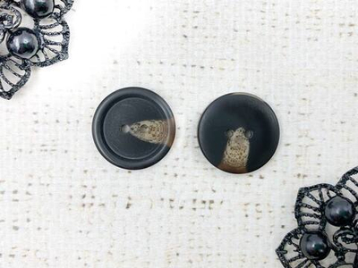 Пуговицы, d 2,1 см, чёрный с бежевым