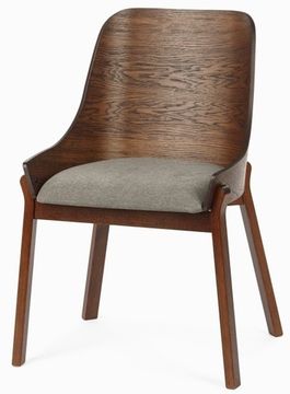 Стул Safia деревянный с мягким сиденьем из серой ткани