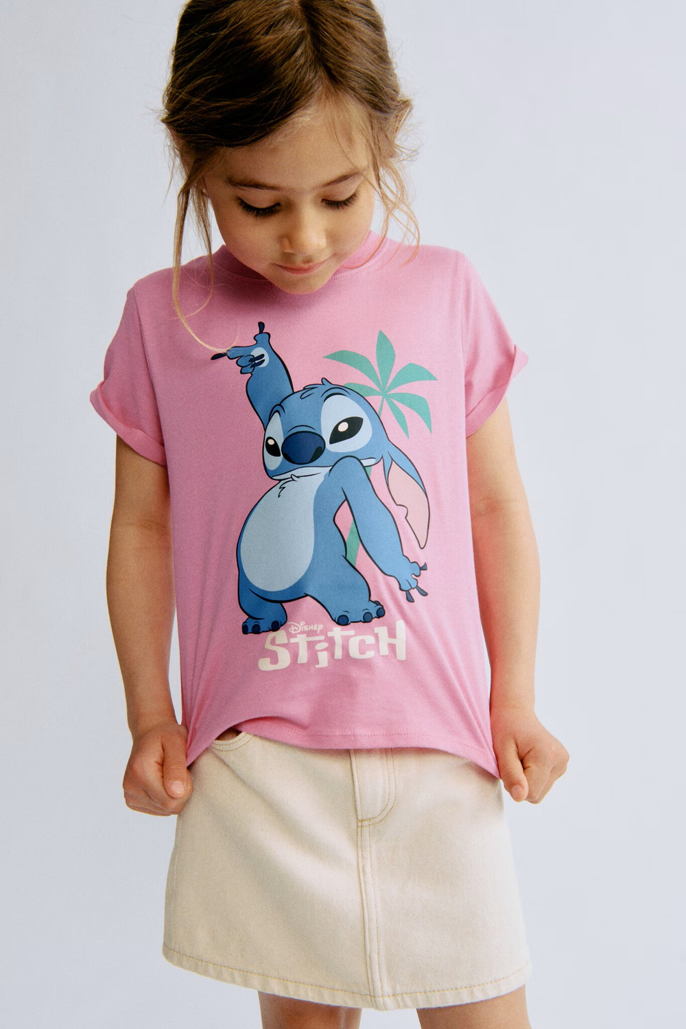 H&M Набор из трех хлопковых футболок с принтом, розовый