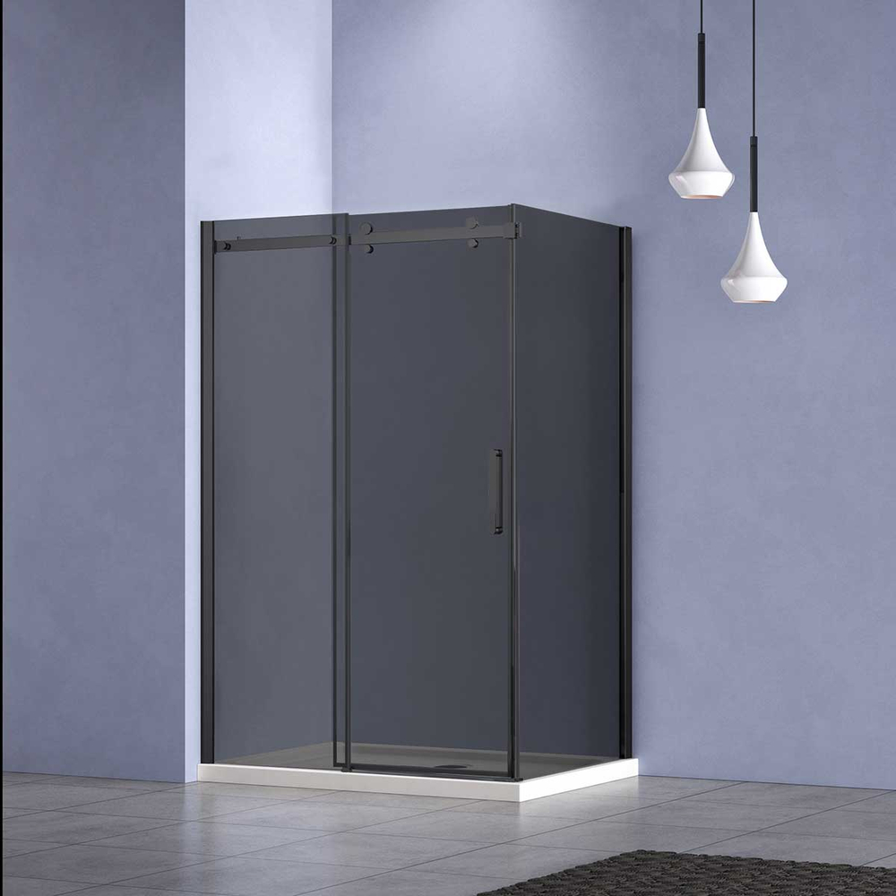 Душевой уголок Комо-Н (Como-N) Vincea VSR-4CN1014CGB, 1400*1000, черный, стекло тонированное