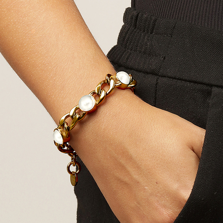 Браслет Dyrberg Kern ARIANE SG WHITE PEARL 470157