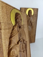 Освященная Икона пророка Илии 14х30.5 см резная из дуба