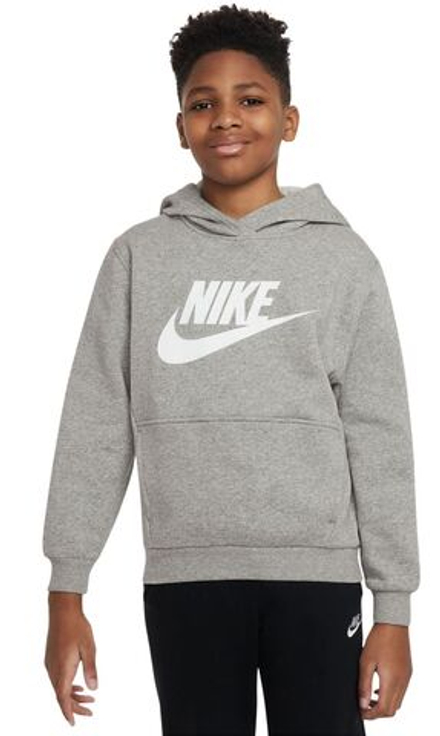 Детская теннисная толстовка Nike Kids Sportswear Club Fleece - dark grey heather/white