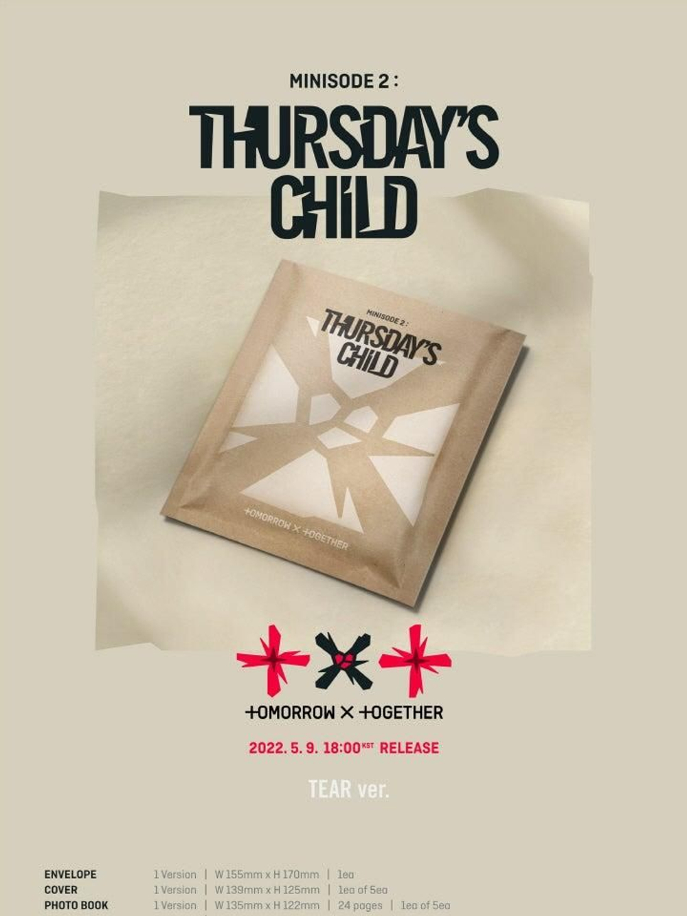 Альбом TXT - MINISODE 2: THURSDAY'S CHILD 4th Mini Album TEAR Version 5 Cover SET